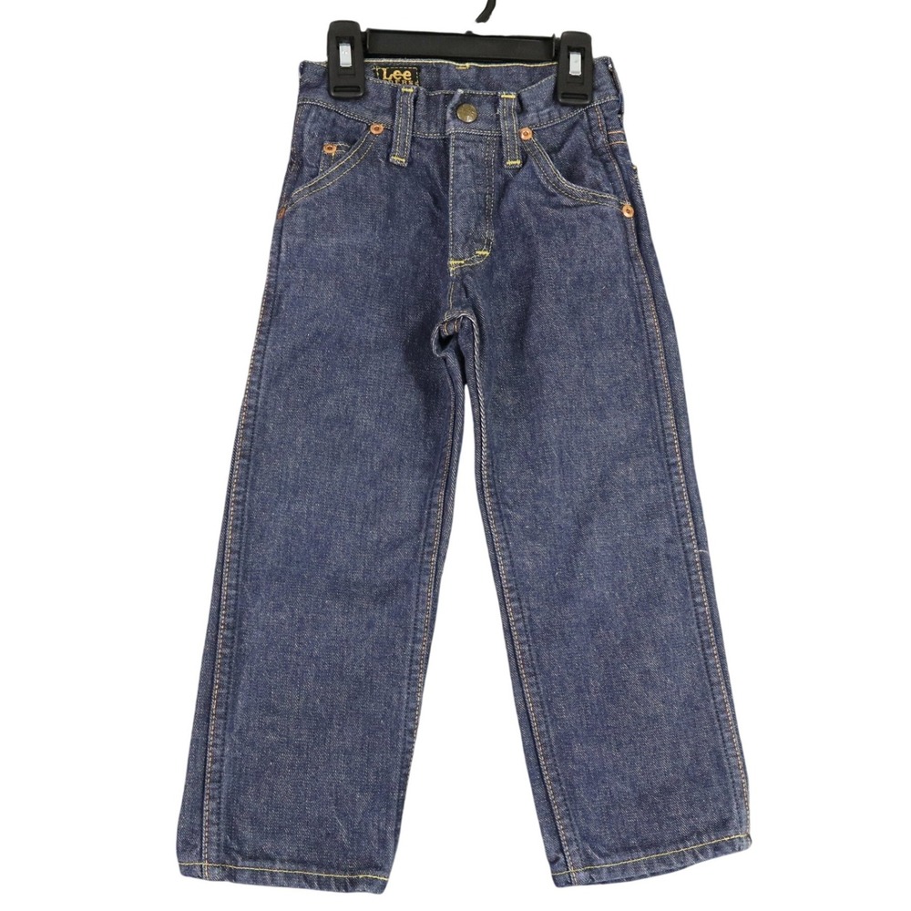 Vintage‎ 70s Lee Riders Denim Jeans Kids 4 Slim Straight Leg Sanforized Made USA